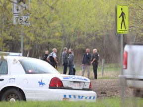 St. Albert RCMP responded to a complaint of a body near Poundmaker Road and Sir Winston Churchill Avenue near Edmonton the morning of May 10. (DENNIS BIRKHOLZ/SUPPLIED)