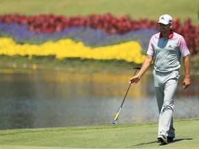 Sergio Garcia of Spain walks during a practice round prior to the Players Championship at the Stadium course at TPC Sawgrass on May 10, 2017. (Mike Ehrmann/Getty Images)