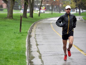 Seth Marcaccio, 22, wants to conquer the marathon after a record-breaking cross-country season with the Fanshawe Falcons. CHRIS MONTANINI\LONDONER\POSTMEDIA NETWORK