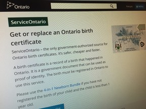 Service Ontario Website (Postmedia Network)