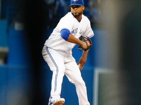 Toronto Blue Jays pitcher Francisco Liriano pitches in the first inning against the Tampa Bay Rays in Toronto on Sept. 12, 2016. (Jack Boland/Toronto Sun/Postmedia Network)