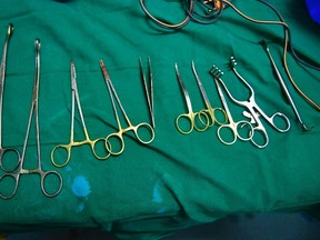 Surgical instruments used in the process of clitoral restorative surgery. Female genital mutilation is a life-threatening procedure that involves the partial or total removal of a woman's external genitalia. (Carl De Souza/Getty Images)