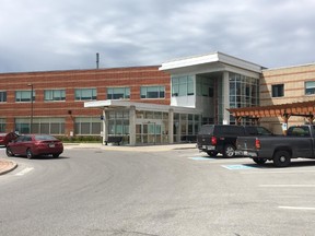 A woman collapsed steps from the Northumberland Hills Hospital emergency ward in Cobourg on Tuesday, but it was the Northumberland paramedics and members of the Cobourg Fire Department who answered the 911 call, witnesses say. (PETE FISHER/POSTMEDIA NETWORK)