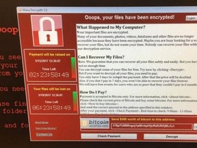 Alleged picture of ransomware affecting NHS systems (Twitter)