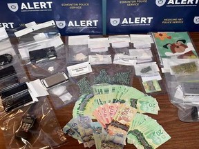 Police seized fentanyl, crack cocaine, crystal meth and marijuana from two apartments in Grande Prairie last week. ALERT