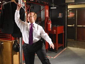 This May 9, 2017 photo provided by NBC Universal shows Melissa McCarthy as Shawn Spicer posing for promos for Saturday Night Live backstage in New York.  McCarthy will host the show this weekend. (Rosalind O'Connor/NBC Universal via AP)