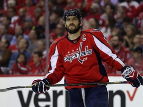 Alex Ovechkin of the Washington Capitals skates on the ice in the first period against the Pittsburgh Penguins in Game 7 at Verizon Center on May 10, 2017. (Patrick Smith/Getty Images)