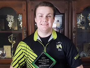 Jacob Bestard is the Sarnia Minor Athletic Association 10-pin junior bowler of the year. (Contributed Photo)