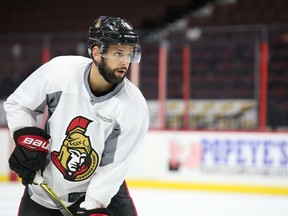 Clarke MacArthur of the Ottawa Senators during morning practice at Canadian Tire Centre in Ottawa on May 12, 2017. (Jean Levac/Postmedia)