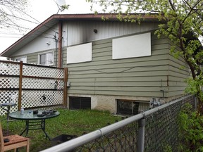Two people were sent to hospital after a duplex fire near 118 Avenue and 124 Street on Friday May 12, 2017. (Shaughn Butts)