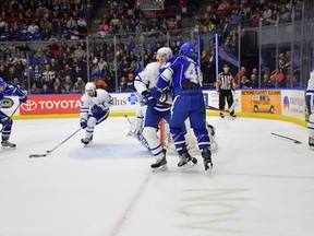 Marlies coach Shelden Keefe would have liked to have seen more fight out of his side last night. Scott Thomas photography