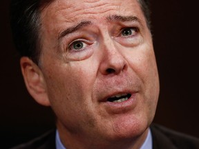 In this May 3, 2017 photo, then-FBI Director James Comey testifies on Capitol Hill in Washington, before a Senate Judiciary Committee hearing. (AP Photo/Carolyn Kaster)
