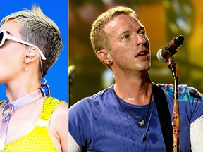 Katy Perry and Chris Martin. (Getty Images)