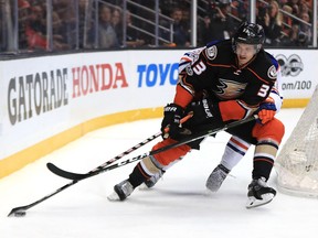 Ducks forward Jakob Silfverberg led the team with 227 shots this season and headed into Game 2 Sunday night leading the entire NHL playoffs with 51 shots. (Sean M. Haffey/Getty Images)