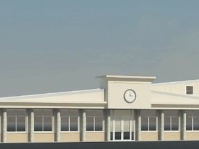 A projected photo of the school after the $3 million construction project. (Contributed photo)