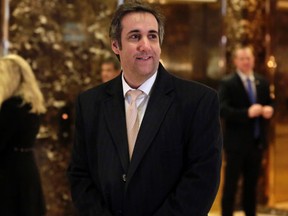 In this Dec. 16, 2016, file photo, Michael Cohen, an attorney for President-elect Donald Trump, arrives in Trump Tower in New York. (AP Photo/Richard Drew, File)