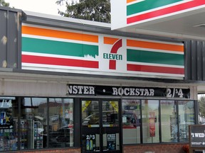 Image of the 7-Eleven store at the corner of Caradoc and Metcalfe streets. The store had been vacant since May of 2014 until a new development project started in the lot this year. File photo.