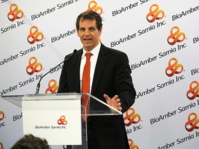 Jean Francois Huc, former CEO of BioAmber, is shown speaking in Sarnia in this file photo. Huc resigned last week from the board of the company he helped found. (File photo/Sarnia Observer/Postmedia Network)