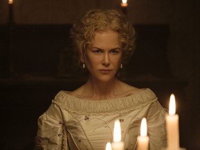 This image released by Focus Features shows Nicole Kidman in a scene from "The Beguiled." The film, directed by Sofia Coppola and opens June 23, will be shown at the 70th Cannes Film Festival. (Ben Rothstein/Focus Features via AP)