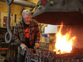 Scott McKay is the owner of Strong Arm Forge and will be the one to create the train that will go in the centre of the Gateway roundabout in St. Thomas. Council approved McKay’s proposal over three other options at its Monday meeting. (Laura Broadley/Times-Journal)