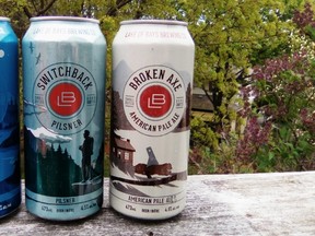 Lake of Bays has retired several of its old recipes and launched new mainline beers in time for Victoria Day weekend. The artwork on Oxtongue IPA, Switchback Pilsner, and Broken Axe APA celebrate the Haliburton outdoors. (Wayne Newton/Special to Postmedia Network)
