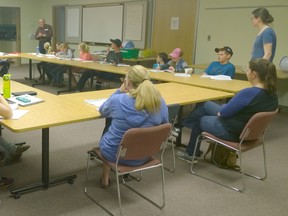 Don Dodds tells IPM Club members about his experiences at all five International Plowing Matches in Huron County, the first one being held in 1946. (Shared photo)