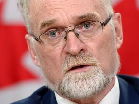 Auditor General Michael Ferguson speaks during a press conference at the National Press Theatre in Ottawa on Tuesday, May 16, 2017. (THE CANADIAN PRESS/Sean Kilpatrick)