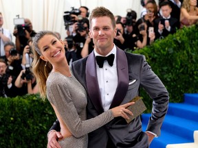 In this May 1, 2017, file photo, Gisele Bundchen and Tom Brady attend The Metropolitan Museum of Art's Costume Institute benefit gala in New York. (Charles Sykes/Invision/AP, File)