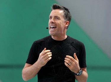Dave Burke, Google vice-president of engineering for Android, speaks during the opening keynote address at the Google I/O 2017 Conference at Shoreline Amphitheater on May 17, 2017 in Mountain View, Calif. (Justin Sullivan/Getty Images)