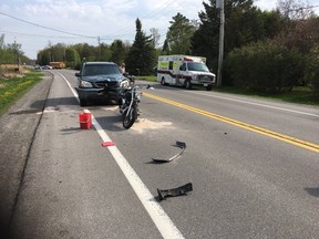 A 42-year-old woman was in serious condition after a collision on River Road on Wednesday, May 17, 2017.