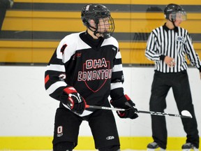 Following in his brother's footsteps, Kaiden Guhle was selected first overall in the WHL Bantam Draft by the same Prince Albert Raiders organization his brother, current Buffalo Sabres prospect Brendan Guhle, played for. (Supplied/stinkylockers.com)