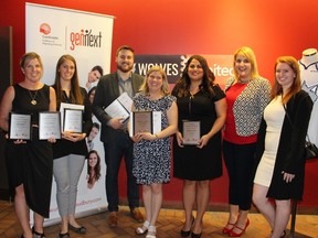 GenNext Award recipients include Lisa Bonin, accepting on behalf of Jacob Bonin and Alex Eaton, Christine Spence, Active Living and Wellbeing Award, Kyle McMcall, Environment Advocacy Award, Katharine Schell Arrowsmith, Social Justice Award, Romina Calisi, Leadership Award, Nastassia McNair, GenNext lead ambassador and Jessica Penteris, GenNext Lead Ambassador. Supplied photo