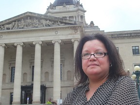 Amanda Lathlin, MLA for The Pas, stands outside the Manitoba Legislative Building. Winnipeg Sun files.