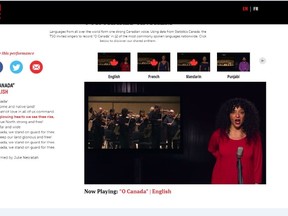 The Toronto Symphony Orchestra chose to use the new version of O Canada in its government funded Canada 150 project, even though the proposed change to the country's national anthem has not yet passed final reading in the Senate. (SCREENSHOT)