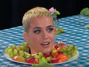 Katy Perry startled art lovers on Saturday by appearing body-less for an installation at the Whitney Museum in New York City to promote her new single. (Vanity Fair/YouTube screengrab)