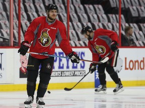 Ottawa Senators defenceman Mark Borowiecki during an optional skate at Canadian Tire Centre on May 19, 2017. (Tony Caldwell/Postmedia)