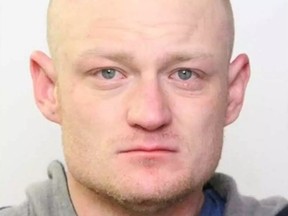 Robert Brookes, 30, is wanted by Edmonton police after two University of Alberta peace officers were pepper sprayed while trying to arrest a man and a woman on outstanding warrants on May 15, 2017. SUPPLIED / POSTMEDIA
