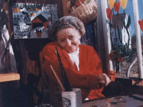 Maud Lewis in her cramped studio. (File Photo)