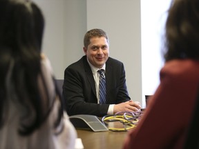 Conservative MP Andrew Scheer - who is running for the federal leadership - attended a Toronto Sun editorial board meeting to talk about his leadership campaign, himself, platform and do a Q&A session on Tuesday May 16, 2017. (Jack Boland/Toronto Sun)