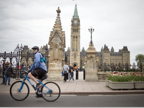NOKIA Sunday Bikedays kicked off Sunday May 21, 2017 with a Canada 150 special loop including Wellington Street in front of Parliament Hill being closed to vehicle traffic for cyclists to enjoy.(Ashley Fraser, Postmedia)