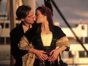 Leonardo DiCaprio and Kate Winslet as 'Jack Dawson' and 'Rose DeWitt Bukater' in the film 'Titanic'. (File Photo/WENN.com)