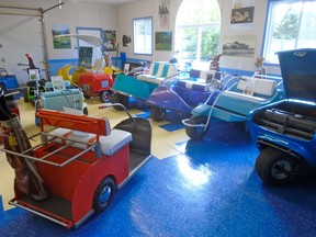 Ron Lyons's collection of classic golf cars at Legends Golf and Country Club.