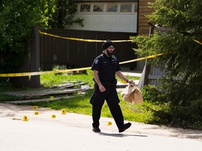 City police are investigating a hit-and-run in a west Edmonton subdivision that sent an 18-year-old man to hospital on Monday May 22, 2017, in Edmonton. Greg  Southam / Postmedia