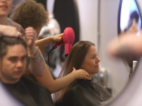 24 Hour Cut-A-Thon To Raise Funds And Assistantce For Winnipeg Homelessness. Event took place at Urban Crush Salon in Support of Morberg house, Winnipeg. Saturday, May 20, 2017. CHRIS PROCAYLO/Winnipeg Sun