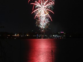 Victoria Day fireworks display over Elevator Bay for crowds gathered along Front Rd and at Lake Ontario Park