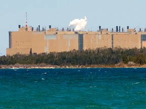 The Bruce nuclear plant, privately-operated but Ontario-owned, looms large on the Lake Huron shoreline of the Bruce Peninsula near Kincardine. (Free Press file photo)