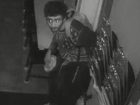 Surveillance photos of a break-and-enter suspect from Kingston Police. Just after midnight on Friday, the break and enter occurred at a business in the 2000 block of Princess Street, police said.
