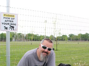 John Thompson and his hearing guide dog Presto have become regulars at the new Germain Dog Park. Sarnia's first city-run dog park opened its gates May 1 after two previous attempts to get a city-run dog park open within the last three years. Barbara Simpson/Sarnia Observer/Postmedia Network