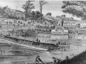 Holidayers packed the upper deck of the S.S. Victoria, which led to the boat capsizing and sinking in the Thames River in London May 24, 1881, as recounted in this drawing from the book Disaster Canada by Janet Looker.