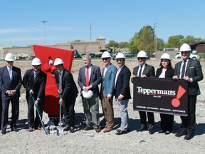 Representatives from Tepperman's Furniture and Lucror Property Investments join Sarnia Mayor Mike Bradley at the groundbreaking ceremony for Tepperman's new London Road Shopping Centre location on May 15. The new store is to open in Spring 2018.
CARL HNATYSHYN/SARNIA THIS WEEK